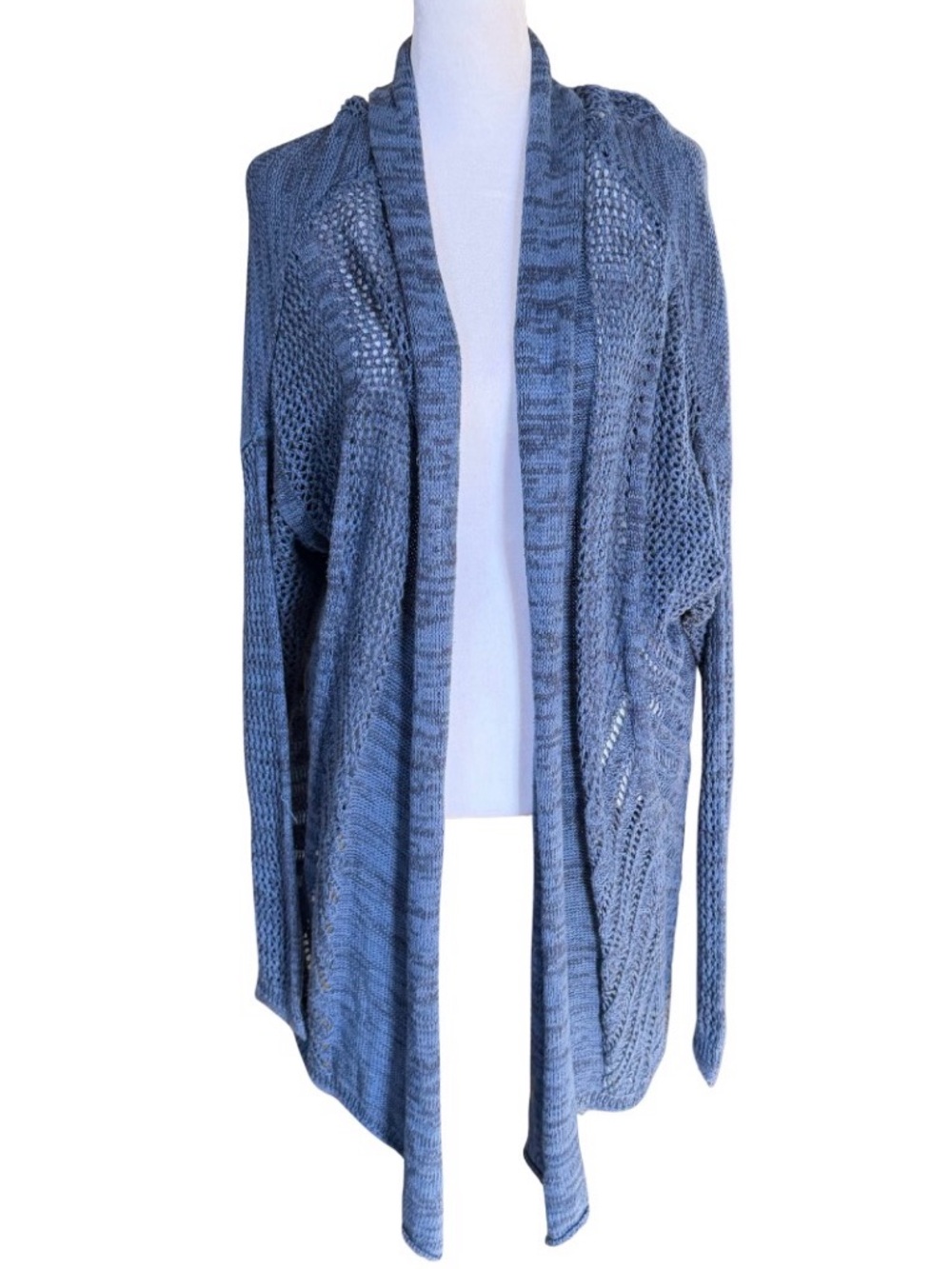 Roxy Blue Open Knit Waterfall Cardigan